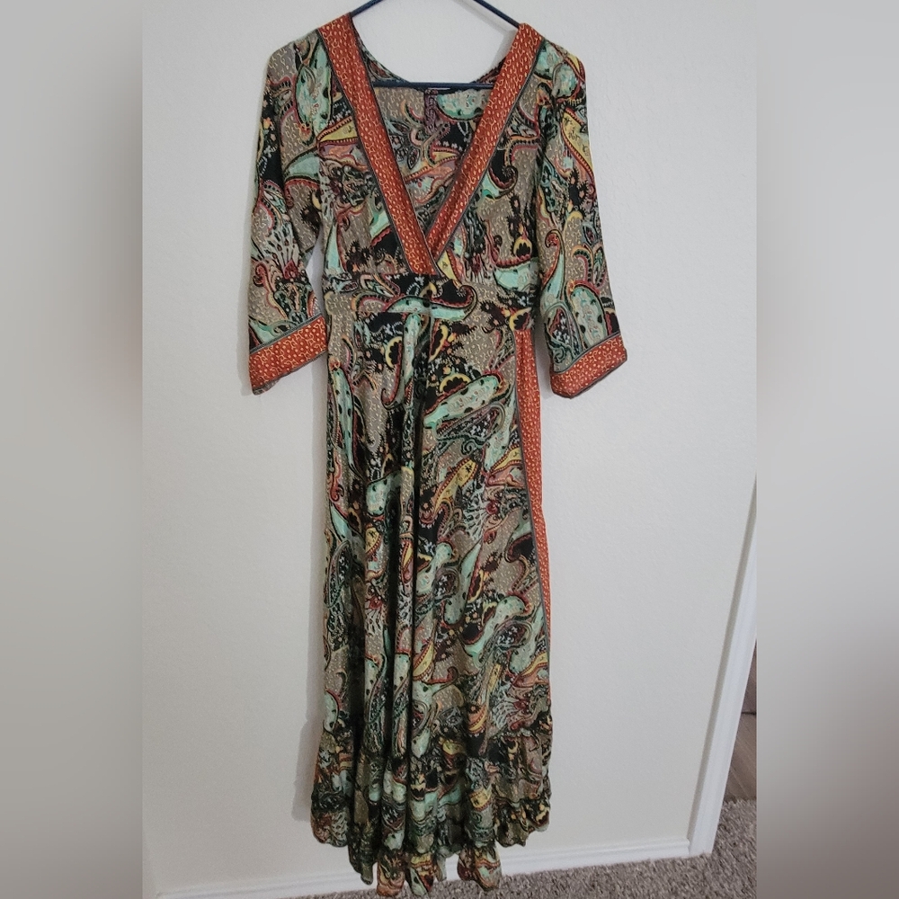 Me 2 Magic Multicolor Paisley Maxi Dress Small